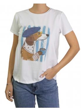 t shirt con stampa cagnolino 